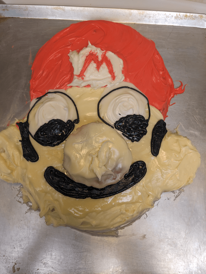 The finished Mario Cake