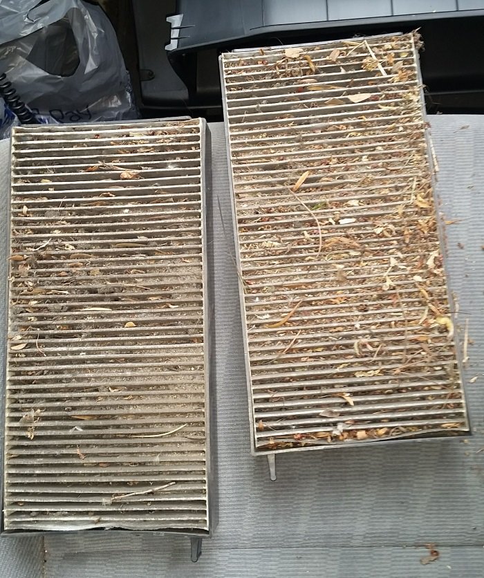 The dirty cabin air filters.