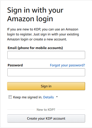 Kdp Login Amazon