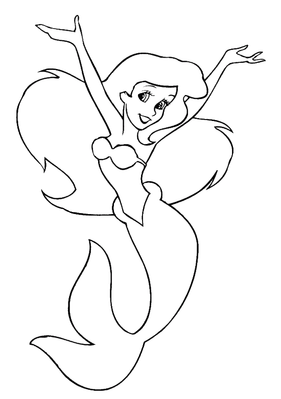 An Ariel Coloring Page without the details