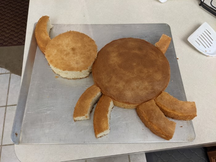 The Elephant Cake before putting the icing on it.