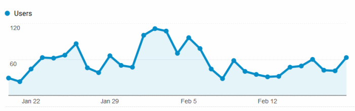 Google Analytics Graph for February