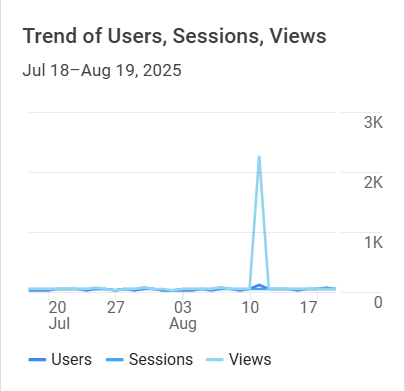 Google Analytics Graph for August