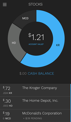 Screenshot of my current balance.