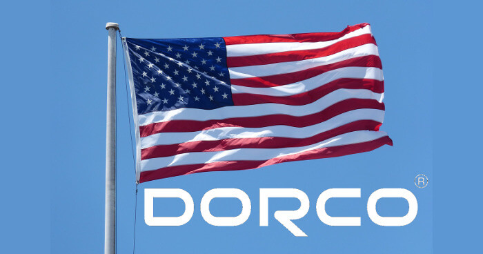 Dorco logo underneath a US Flag.