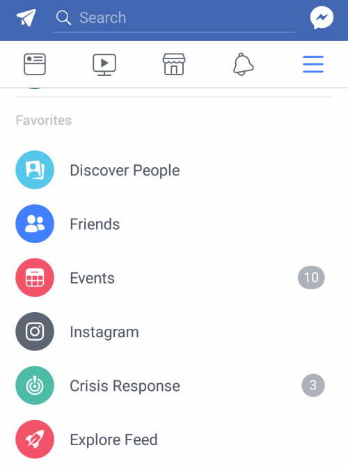 Facebook Explore Feed on Android - Step 1