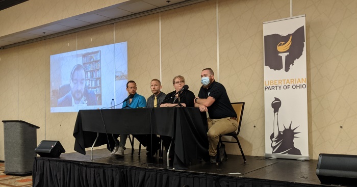 From left to right: Evan McMahon, Spike Cohen, Ken Moellman, Mayor Cassandra Fryman, and Jim Cavoli