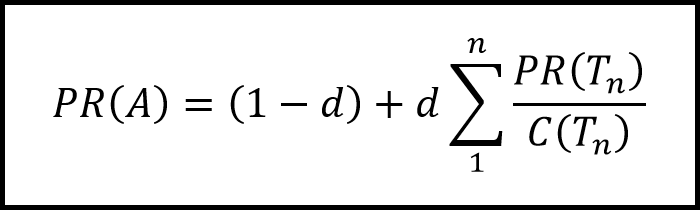 The PageRank Equation.
