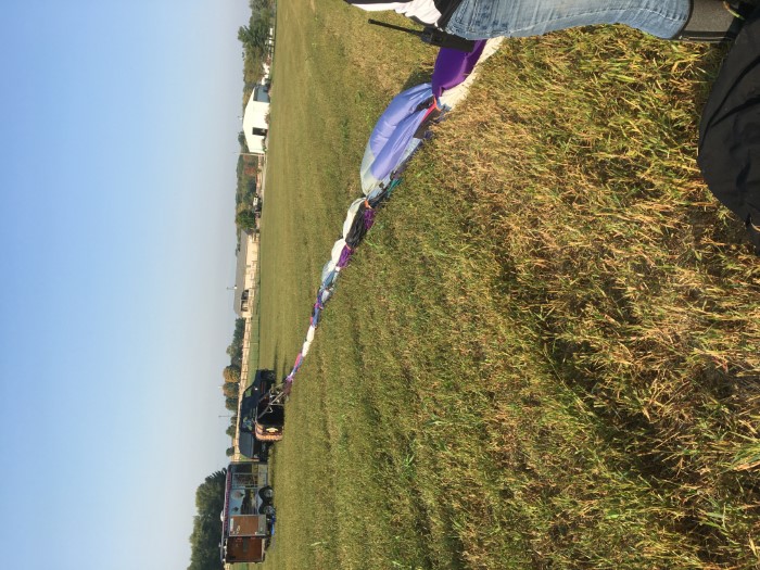 The balloon all stretched out ready to be put into its bag.