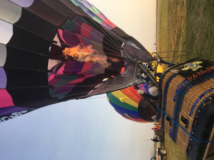 Our pilot inflating the balloon with the fuel.