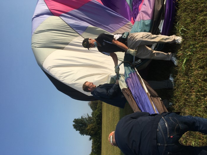 Wrapping up the balloon.