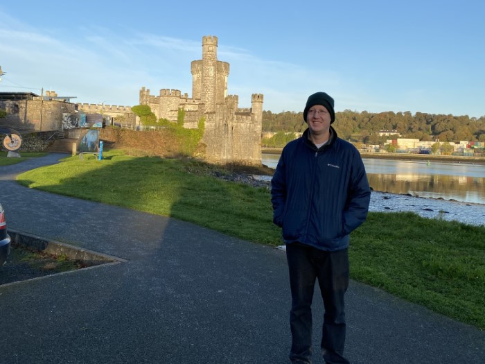 Me standing in front of the Blackrock Castle Observatory.